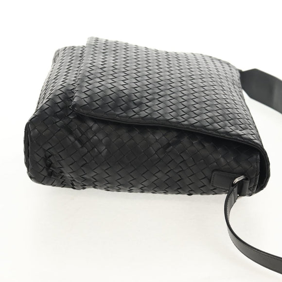 BOTTEGA VENETA INTRECCIATO Shoulder Bag Leather Black Auth 148626SAM