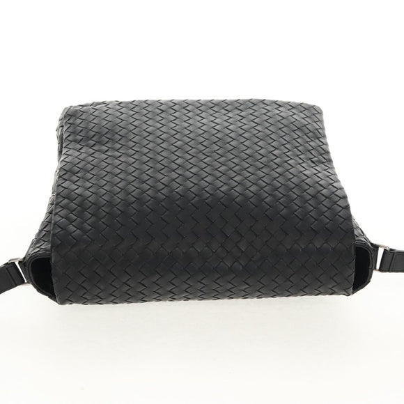 BOTTEGA VENETA INTRECCIATO Shoulder Bag Leather Black Auth 148626SAM