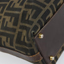 FENDI Zucca Canvas Hand Bag Black Brown Auth 148627-13