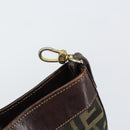 FENDI Zucca Canvas Hand Bag Black Brown Auth 148627-15