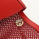 Salvatore Ferragamo Chain Shoulder Bag Leather Red Gold Auth 148629V-18