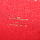 Salvatore Ferragamo Chain Shoulder Bag Leather Red Gold Auth 148629V-19