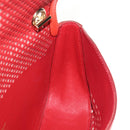 Salvatore Ferragamo Chain Shoulder Bag Leather Red Gold Auth 148629V-22