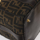 FENDI Zucca Canvas Hand Bag Black Brown Auth 148630-8
