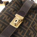 FENDI Zucca Canvas Hand Bag Black Brown Auth 148630-18