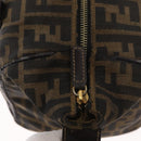 FENDI Zucca Canvas Hand Bag Black Brown Auth 148630-20
