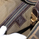 FENDI Zucca Canvas Hand Bag Black Brown Auth 148630-21