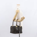 FENDI Zucca Canvas Hand Bag Black Brown Auth 148630-26