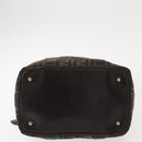 FENDI Zucca Canvas Hand Bag Black Brown Auth 148630-5