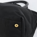 PRADA Hand Bag Nylon Black Gold Auth 148636-8