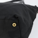 PRADA Hand Bag Nylon Black Gold Auth 148636-16