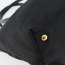 PRADA Hand Bag Nylon Black Gold Auth 148636-17