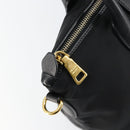 PRADA Hand Bag Nylon Black Gold Auth 148636-19