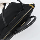 PRADA Hand Bag Nylon Black Gold Auth 148636-9