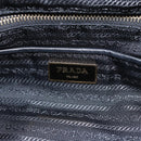 PRADA Hand Bag Nylon Black Gold Auth 148636-20
