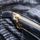 PRADA Hand Bag Nylon Black Gold Auth 148636-23