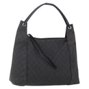 GUCCI GG Canvas Shoulder Bag Black Silver 152281 Auth 148637-1