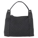 GUCCI GG Canvas Shoulder Bag Black Silver 152281 Auth 148637-13