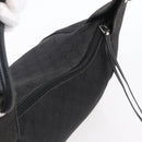 GUCCI GG Canvas Shoulder Bag Black Silver 152281 Auth 148637-6