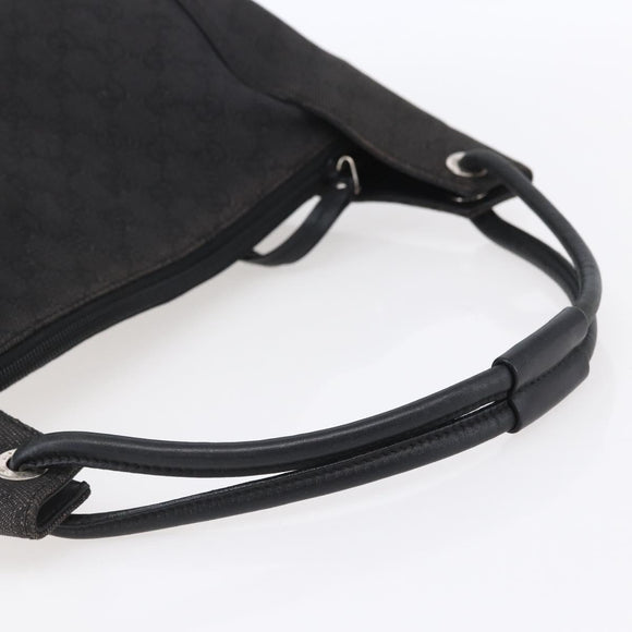 GUCCI GG Canvas Shoulder Bag Black Silver 152281 Auth 148637
