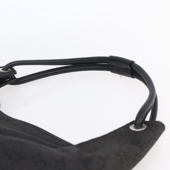 GUCCI GG Canvas Shoulder Bag Black Silver 152281 Auth 148637