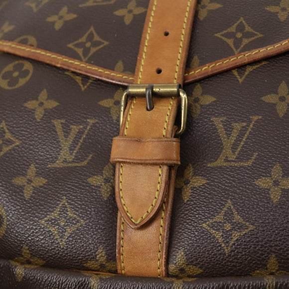 LOUIS VUITTON Monogram Saumur 35 Shoulder Bag M42254 LV Auth 148638