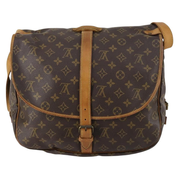 LOUIS VUITTON Monogram Saumur 35 Shoulder Bag M42254 LV Auth 148638
