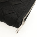 BOTTEGA VENETA Zippy Wallet Nylon Polypropylene Black Silver Auth 148640M-11