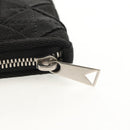 BOTTEGA VENETA Zippy Wallet Nylon Polypropylene Black Silver Auth 148640M-12