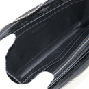 BOTTEGA VENETA Zippy Wallet Nylon Polypropylene Black Silver Auth 148640M-14