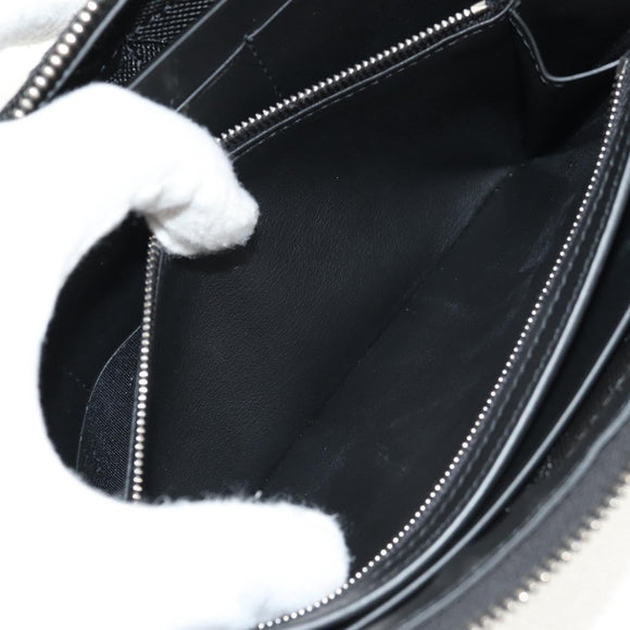 BOTTEGA VENETA Zippy Wallet Nylon Polypropylene Black Silver Auth 148640M