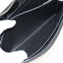 BOTTEGA VENETA Zippy Wallet Nylon Polypropylene Black Silver Auth 148640M-18