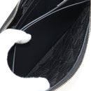 BOTTEGA VENETA Zippy Wallet Nylon Polypropylene Black Silver Auth 148640M-19