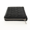 BOTTEGA VENETA Zippy Wallet Nylon Polypropylene Black Silver Auth 148640M-4