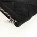 BOTTEGA VENETA Zippy Wallet Nylon Polypropylene Black Silver Auth 148640M-8