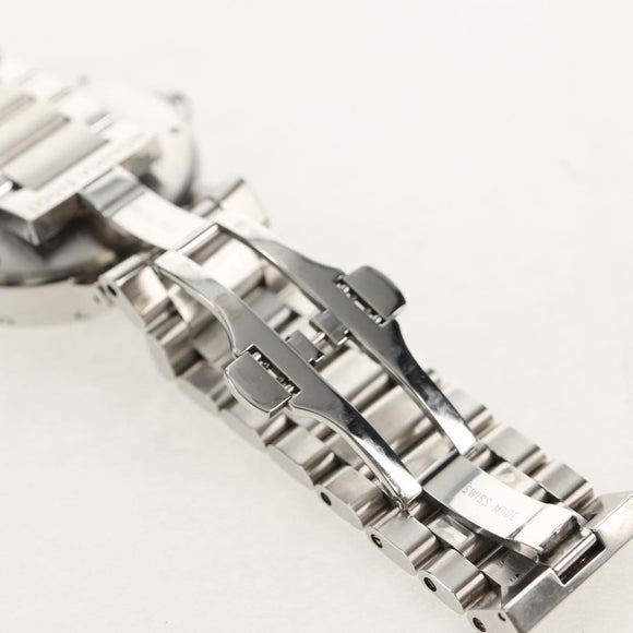 LOUIS VUITTON Tambour Date Watches Stainless Steel Silver Q1111 LV Auth 148644M