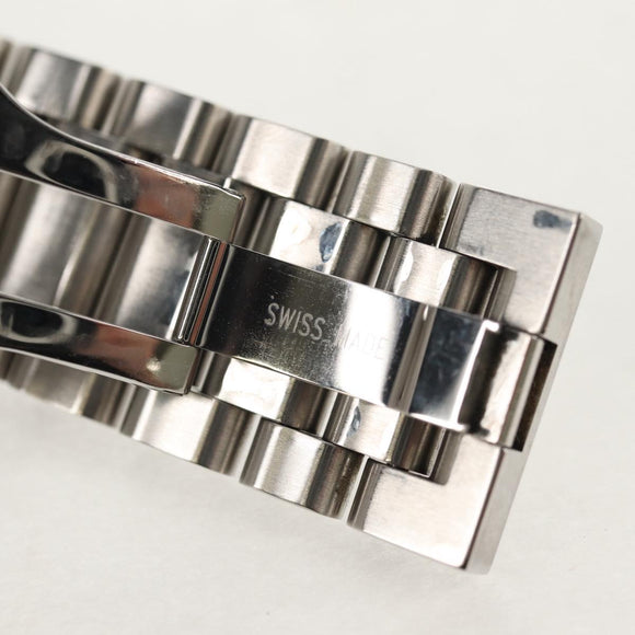 LOUIS VUITTON Tambour Date Watches Stainless Steel Silver Q1111 LV Auth 148644M