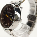 LOUIS VUITTON Tambour Date Watches Stainless Steel Silver Q1111 LV Auth 148644M-6
