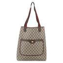 GUCCI GG Supreme Web Sherry Line Tote Bag PVC Beige 39 002 4487 Auth 148647-13