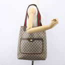 GUCCI GG Supreme Web Sherry Line Tote Bag PVC Beige 39 002 4487 Auth 148647-21