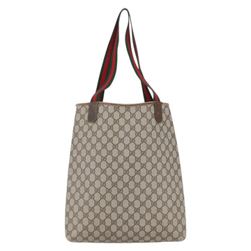 GUCCI GG Supreme Web Sherry Line Tote Bag PVC Beige 39 002 4487 Auth 148647 - 0