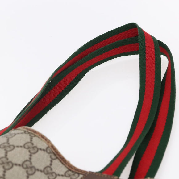 GUCCI GG Supreme Web Sherry Line Tote Bag PVC Beige 39 002 4487 Auth 148647