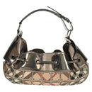 BURBERRY Nova Check Shoulder Bag PVC Beige Auth 148649V-3