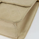 CHANEL Chain Shoulder Bag Lamb Skin Beige Gold CC Auth 148650-10