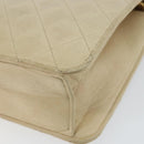 CHANEL Chain Shoulder Bag Lamb Skin Beige Gold CC Auth 148650-12