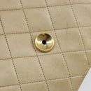 CHANEL Chain Shoulder Bag Lamb Skin Beige Gold CC Auth 148650-16