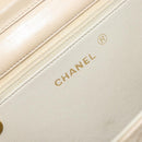 CHANEL Chain Shoulder Bag Lamb Skin Beige Gold CC Auth 148650-18
