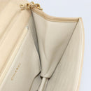 CHANEL Chain Shoulder Bag Lamb Skin Beige Gold CC Auth 148650-20