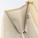 CHANEL Chain Shoulder Bag Lamb Skin Beige Gold CC Auth 148650-21