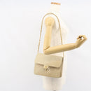 CHANEL Chain Shoulder Bag Lamb Skin Beige Gold CC Auth 148650-26